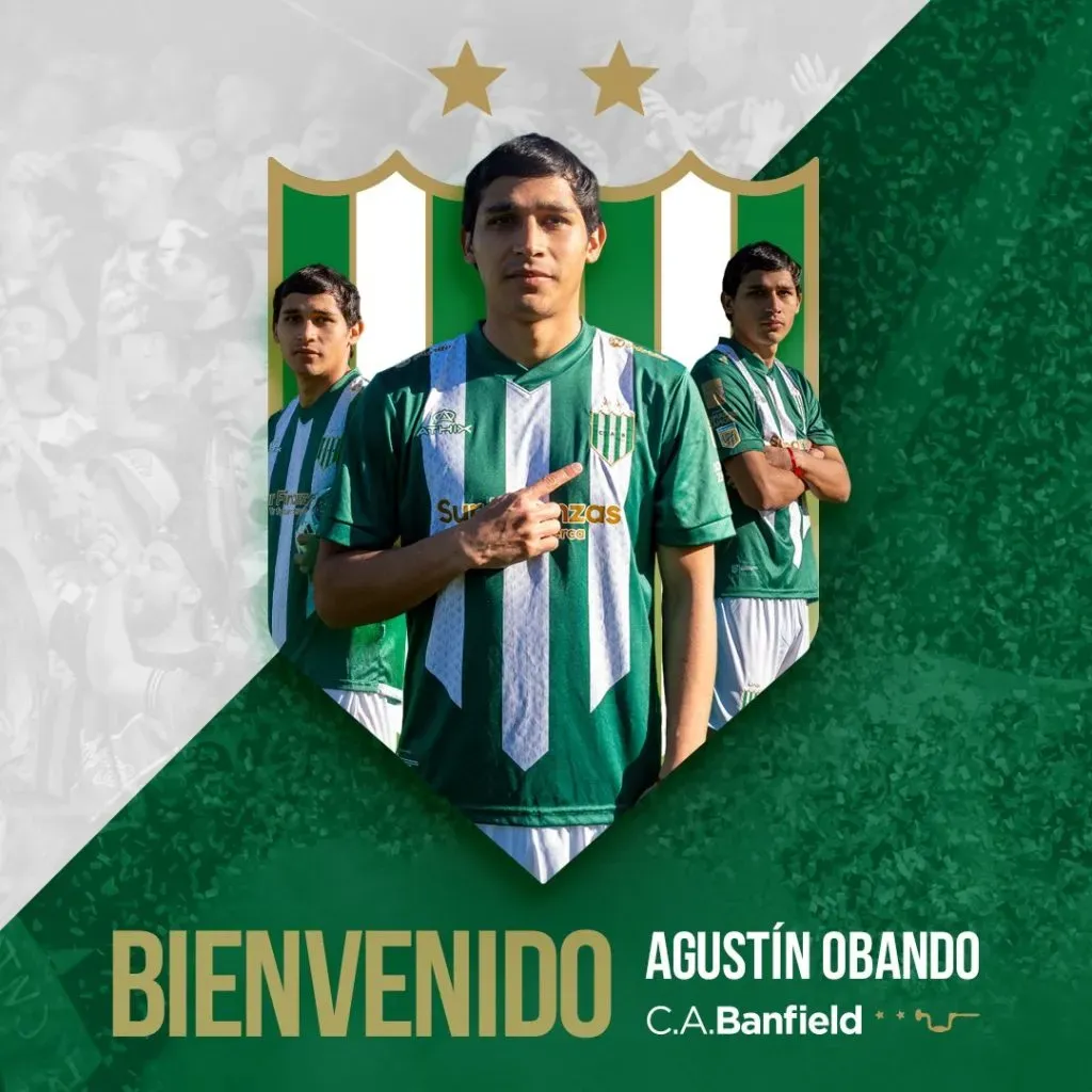 Agustín Obando, presentado en Banfield a mediados del 2024 (Banfield Oficial)