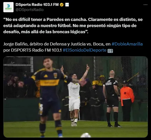 Baliño habló de Paredes. (Captura)