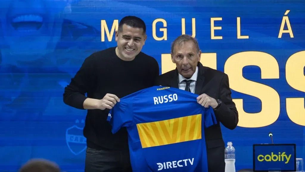 Riquelme junto a Russo en Boca. (Getty)