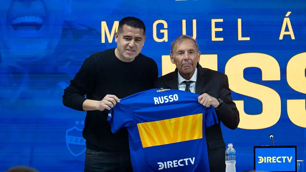 Riquelme y Russo, el día del inicio del tercer ciclo en Boca. (Getty)