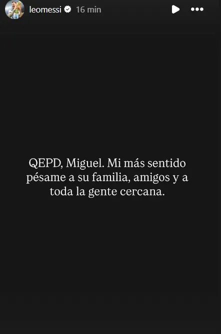 El posteo de Messi por la muerte de Russo.