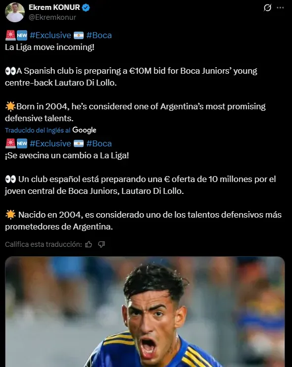 ¿Di Lollo se va de Boca? (Captura)