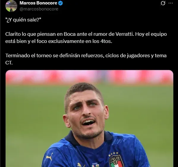 El rumor de Verratti y Boca. (Captura)