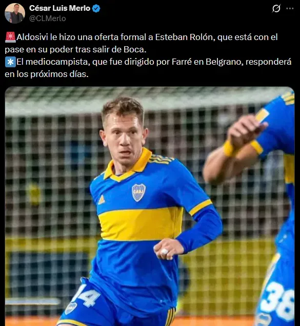 Rolón puede irse a Aldosivi. (Captura)