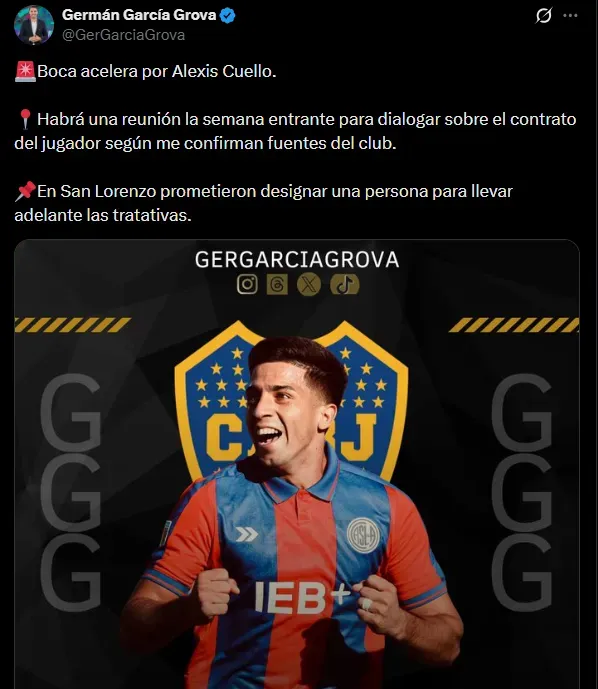 Alexis Cuello interesa en Boca. (Captura)