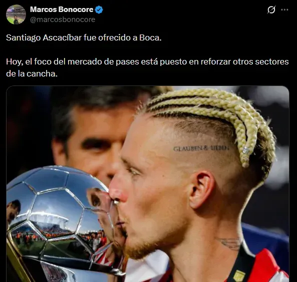 La postura de Boca con Ascacibar. (Captura)