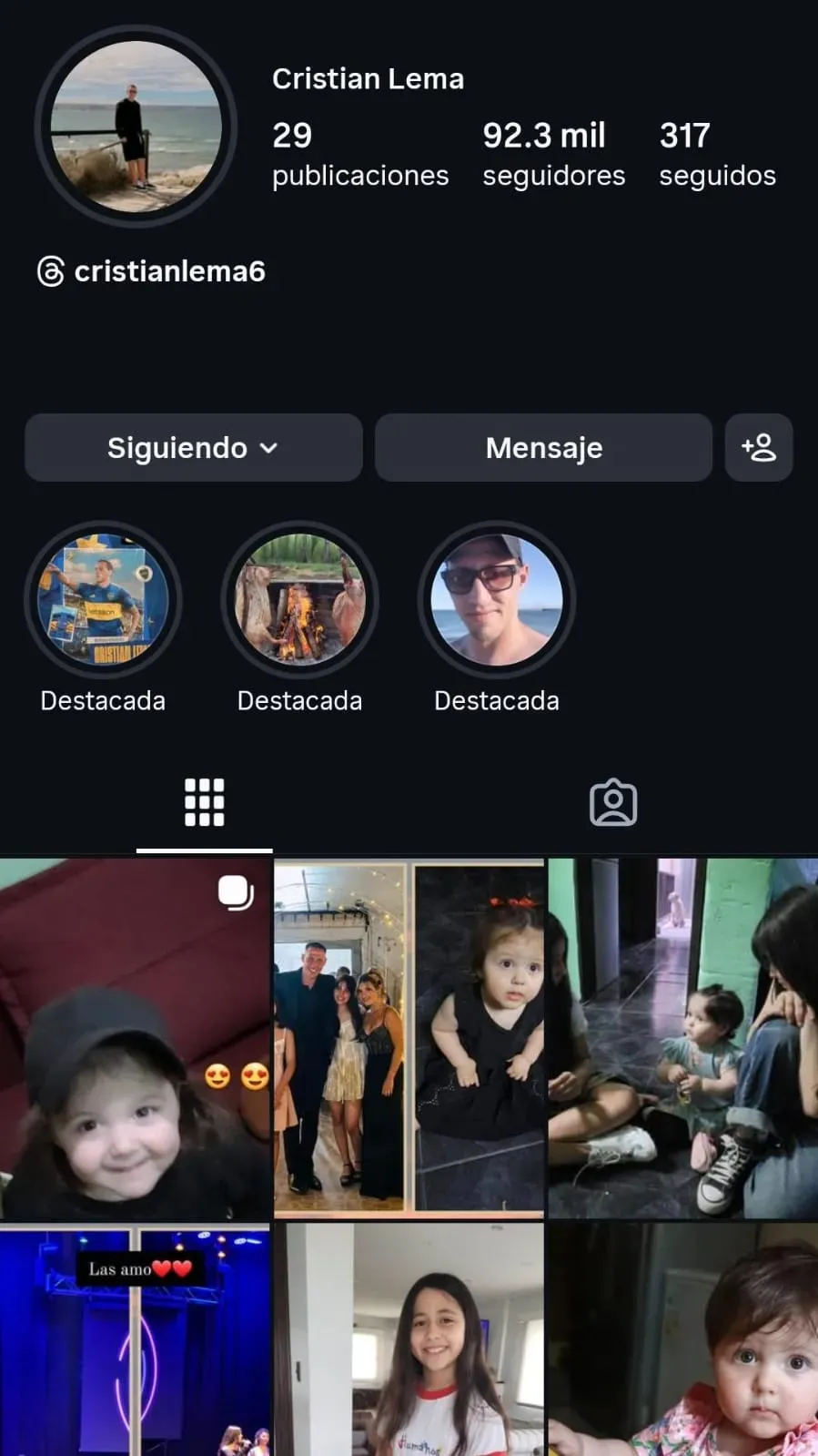 Lema borró sus fotos con Boca. (Captura)