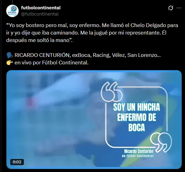 Centurión estuvo cerca de volver a Boca. (Captura)