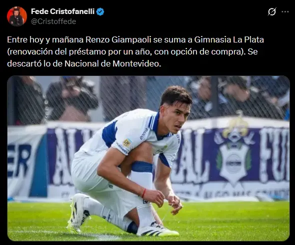 Giampaoli volverá a Gimnasia. (Captura)