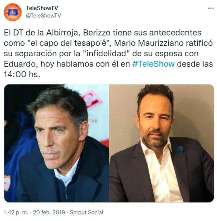 Mario Mauriziano contó a la televisión paraguaya la desilusión amorosa que le provocó Eduardo Berizzo