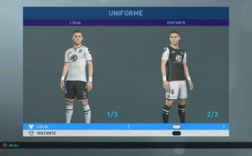 Uniformes de Colo Colo: Local y visitante.