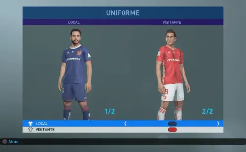 Uniformes de la U: Local y visitante.