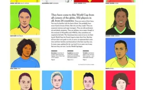 Portada de la edición especial del New York Times, dedicada al Mundial Femenino de Francia