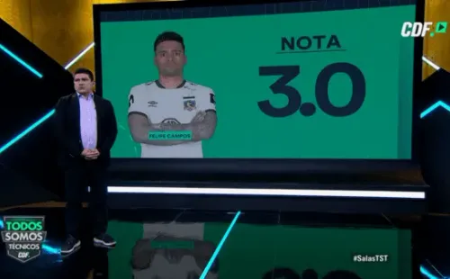 Felipe Campos: 3,0 | “Gaete se floreó con él ahí. Y eso que se desgarró. Pasó toda la noche por ahí”.