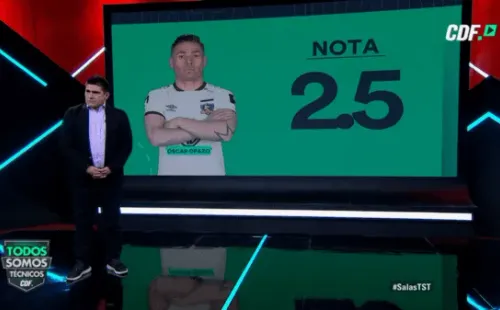 Óscar Opazo: 2,5 | “El primer gol es culpa de él, no llega. Se pelea con los centrales”.
