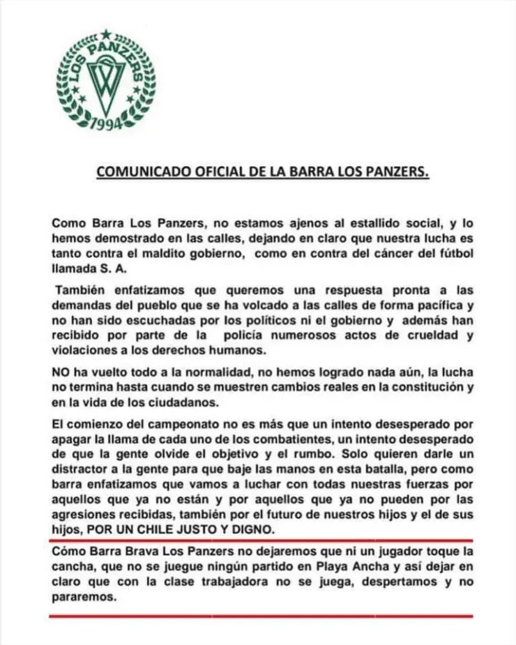 Los Panzers de Santiago Wanderers