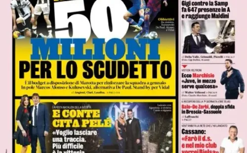 Vidal en la portada de La Gazzetta dello Sport