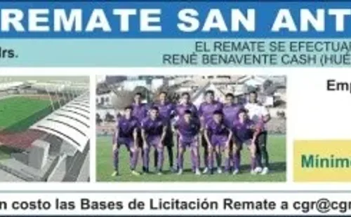 El anuncio del remate de San Antonio Unido en El Mercurio