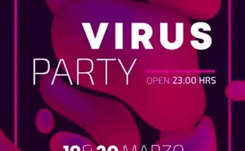 El afiche del “Virus Party” que logró ser frustrado