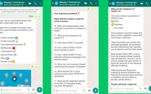 Por ahora la OMS permite chatear en WhatsApp en inglés.