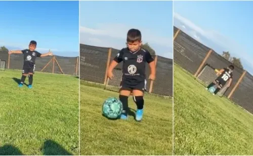 Hijo de Leo Valencia con la camiseta de Colo Colo