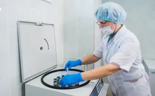 La sangre obtenida se procesa en un laboratorio para obtener el plasma.
