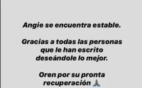 Este fue el último mensaje en la cuenta de Instagram de Angie Jibaja
