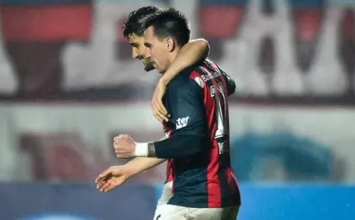 Mouche y Blandi en San Lorenzo enfrentando a Temucopor la Sudamericana. (Foto: Getty Images)