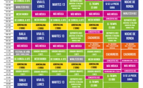 Esta es la programación de esta semana.