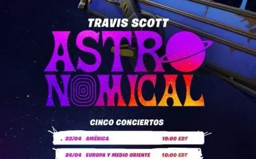 Los horarios de la experiencia de Travis Scott en “Fornite”.