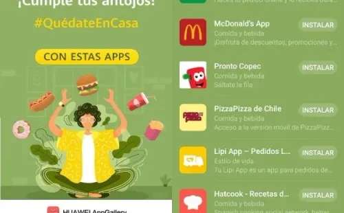 En la AppGallery de HUAWEI encontrarás una variedad de apps para pedir a domicilio.