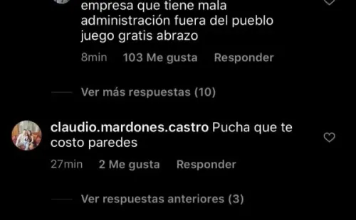 Los comentarios de Esteban Paredes en Instagram