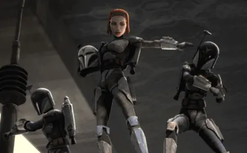 Bo-Katan Kryce en “Star Wars Rebels”, antes de aparecer en “The Mandalorian”.