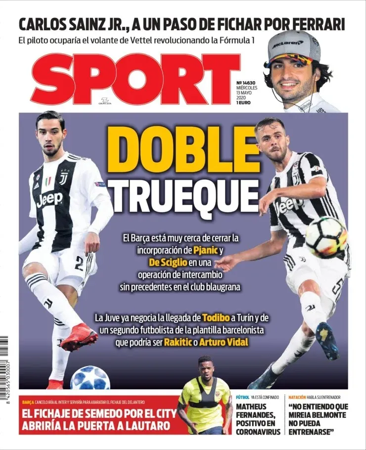 Vidal se repite en la portada de la prensa catalana