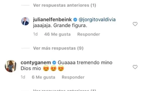 Incluso el futbolista Jorge Valdivia no quedó indiferente ante la foto de Julián Elfenbein.