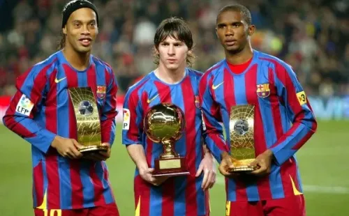 Eto’o compartió con Messi y Ronaldinho en el FC Barcelona