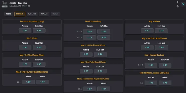 Las cuotas para que te la juegues en esta partida junto a Coolbet.