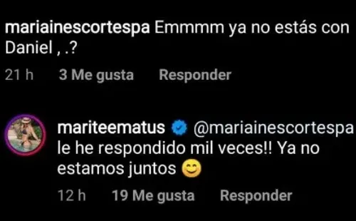 La confirmación de Marité Matus sobre el quiebre con Daniel Valenzuela.