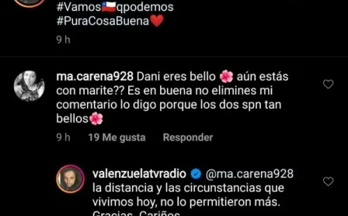 La confirmación de Daniel Valenzuela sobre el quiebre con Marité Matus.