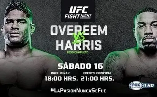 Overrem y Harris animarán la estelar del UFC Florida. Todo por Fox Sports 1.