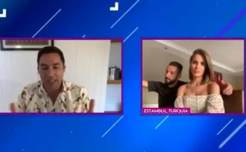 Pancho Saavedra hizo de “consejero matrimonial” en el programa de este viernes de “Abrazo en Línea” junto a la reconocida pareja. (Foto: Captura 13)