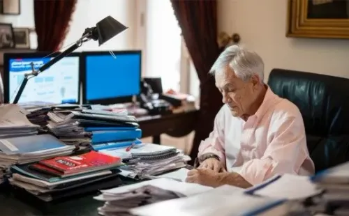 Con esta imagen el Presidente Sebastián Piñera anunció la cadena nacional.