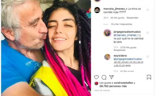 Jorge González y su polola Daniela en la publicación de la polémica.