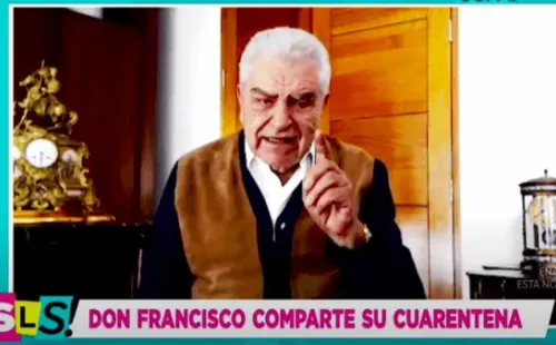 Con el pelo completamente blanco se dejó ver Don Francisco en su contacto con Telemundo.