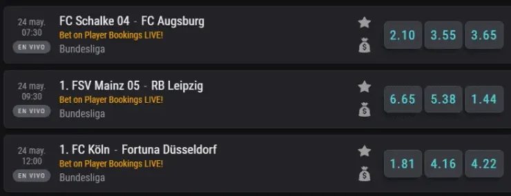 Las cuotas para que te la juegues en todos los partidos de la jornada de domingo 24 de mayo en la Bundesliga junto a Coolbet.