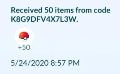 Código de regalo en Pokémon GO