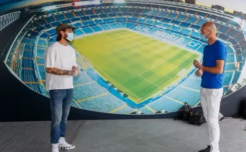Zinedine Zidane y Sergio Ramos con distanciamiento social en el Real Madrid.