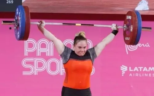 La pesista María Fernanda Valdés en los Panamericanos de Lima 2019.