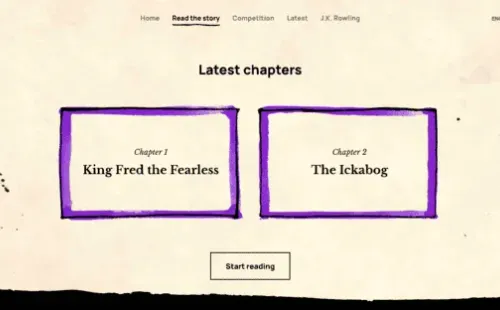 Así luce el sitio de “The Ickabog”, lo nuevo de J.K. Rowling.