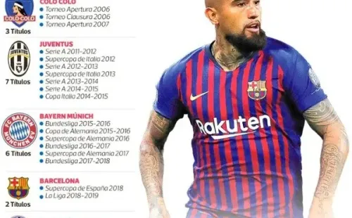 Arturo no busca los títulos, los títulos buscan a Vidal. (Infografía: La Tercera)